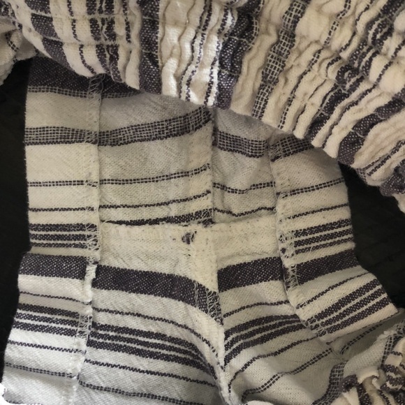 Roxy Oceanside Striped Gray/White Juniors Size L Pockets Beach Lounge Shorts - Picture 12 of 12